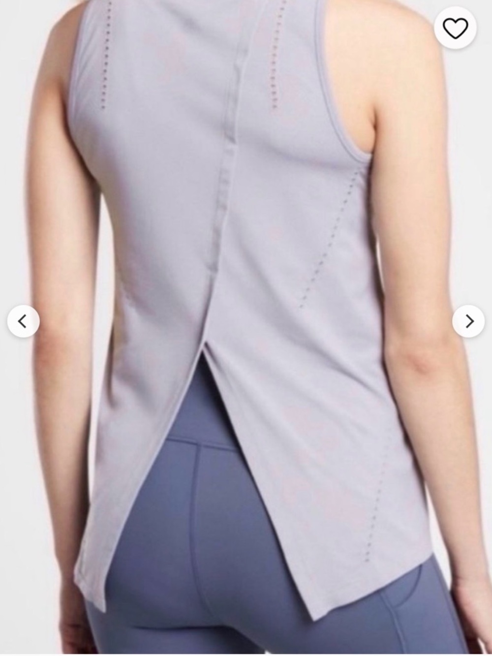 Athleta foothills Lavender grey Split-Back Performance Tank